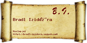 Bradl Izidóra névjegykártya